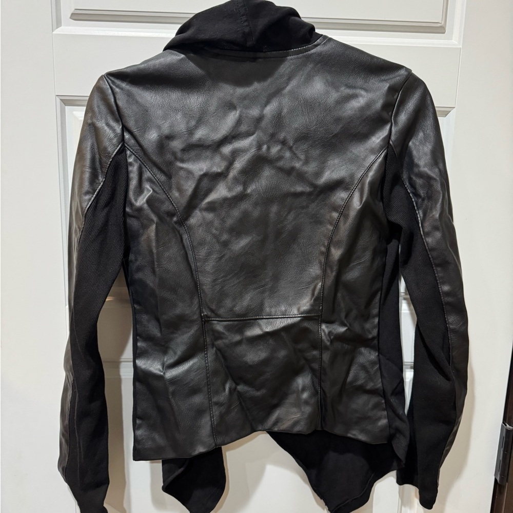 Women's Blank NYC Black Jacket with Faux Leather Sleeves - Picture 4 of 4